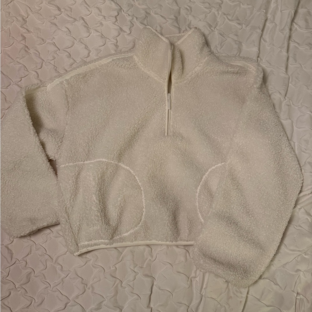 Old Navy Women's Off-White Teddy Jacket